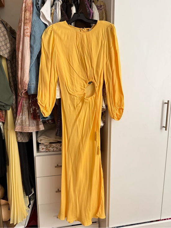 FARM Rio Dresses & Skirts - NWT Farm Rio Yellow Cutout Long Sleeve Maxi Dress